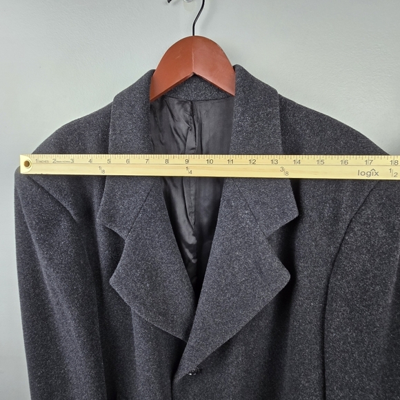 ROUNDTREE & YORKE Wool Long Coat Classic Button-up Gray Mens Size 42 Old Money - Picture 9 of 12